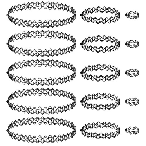 Schwarz schmuck set damen 3er - schwarz,