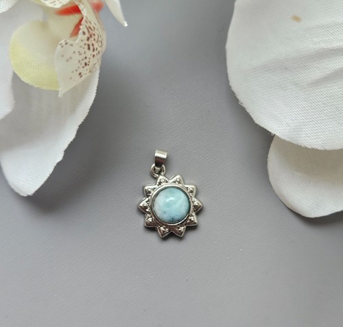 Silber farbener larimar - 1,
